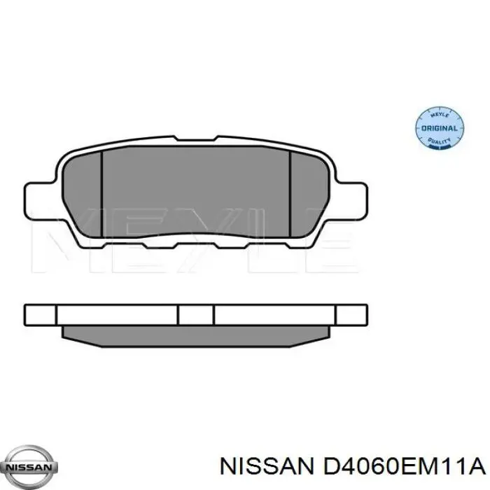 D4060EM11A Nissan pastillas de freno traseras