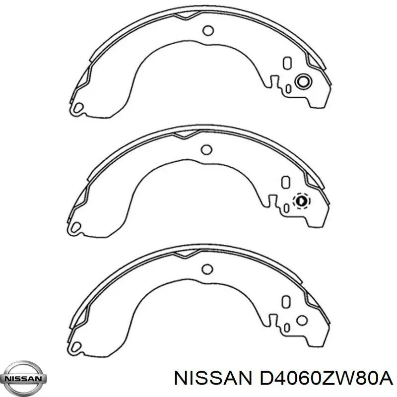 D4060ZW80A Nissan zapatas de frenos de tambor traseras