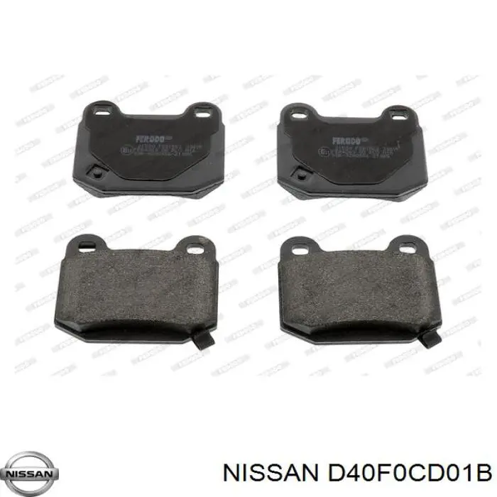 D40F0CD01B Nissan pastillas de freno traseras