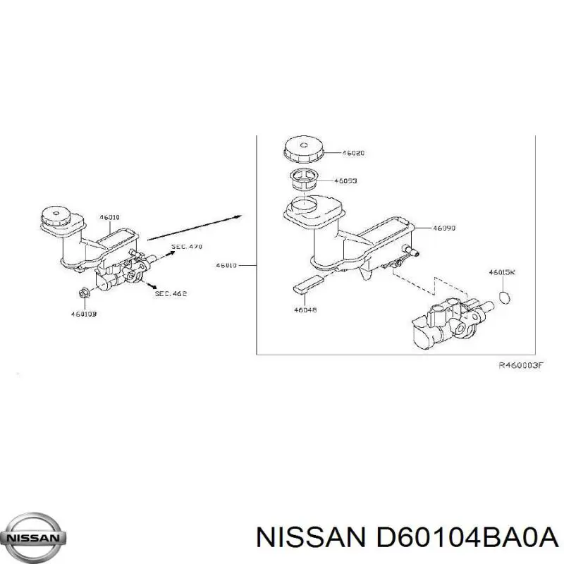 Cilindro maestro de frenos Nissan/Infiniti D60104BA0A precio, desde 53,72 EUR