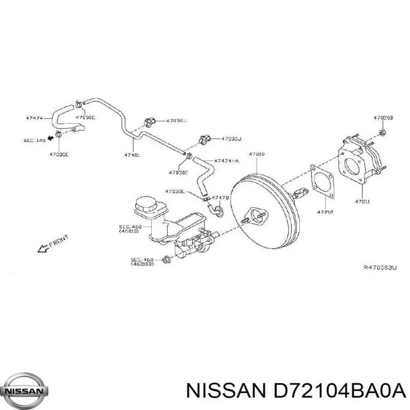 Servofreno de vacío Nissan Rogue (T32U)