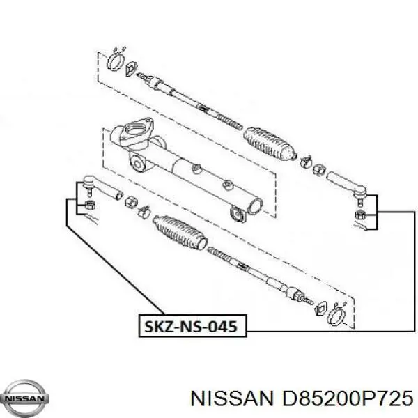 D85200P725 Nissan rótula barra de acoplamiento exterior