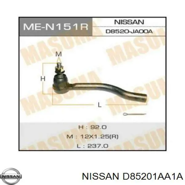 Comprar D85201AA1A Nissan/Infiniti Rótula barra de acoplamiento exterior