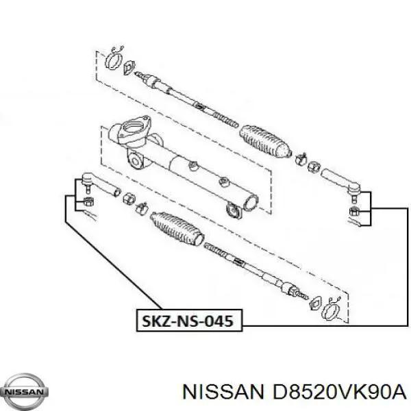 D8520VK90A Nissan rótula barra de acoplamiento exterior