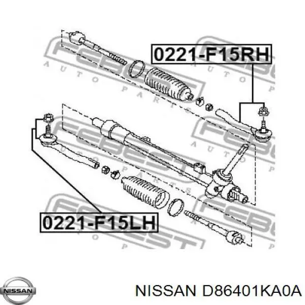 D86401KA0A Nissan rótula barra de acoplamiento exterior