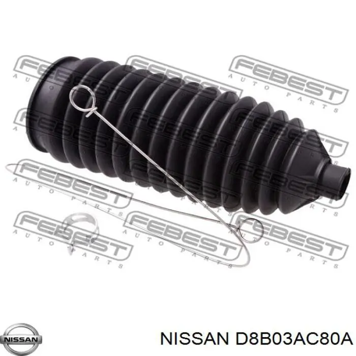 Comprar D8B03AC80A Nissan/Infiniti Guardapolvo de dirección izquierdo (cremallera)