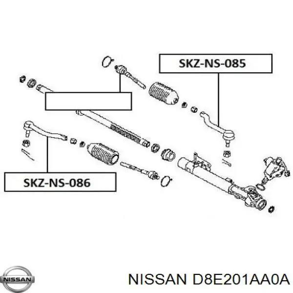 D8E201AA0A Nissan/Infiniti Rótula de dirección