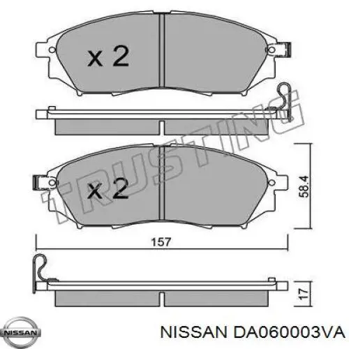 Pastillas de freno delanteras Nissan Navara D40M