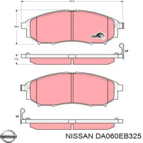 DA060EB325 Nissan pastillas de freno delanteras