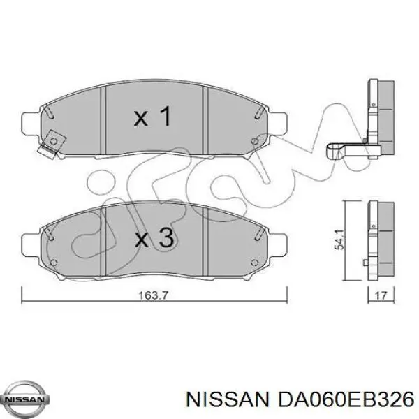 DA060EB326 Nissan pastillas de freno delanteras