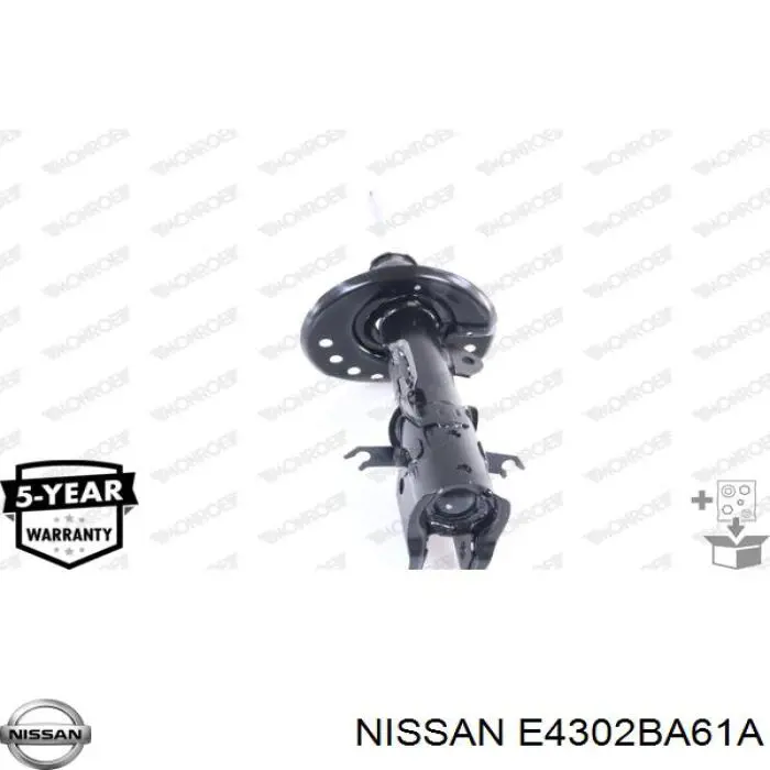 E4302BA61A Nissan amortiguador delantero derecho