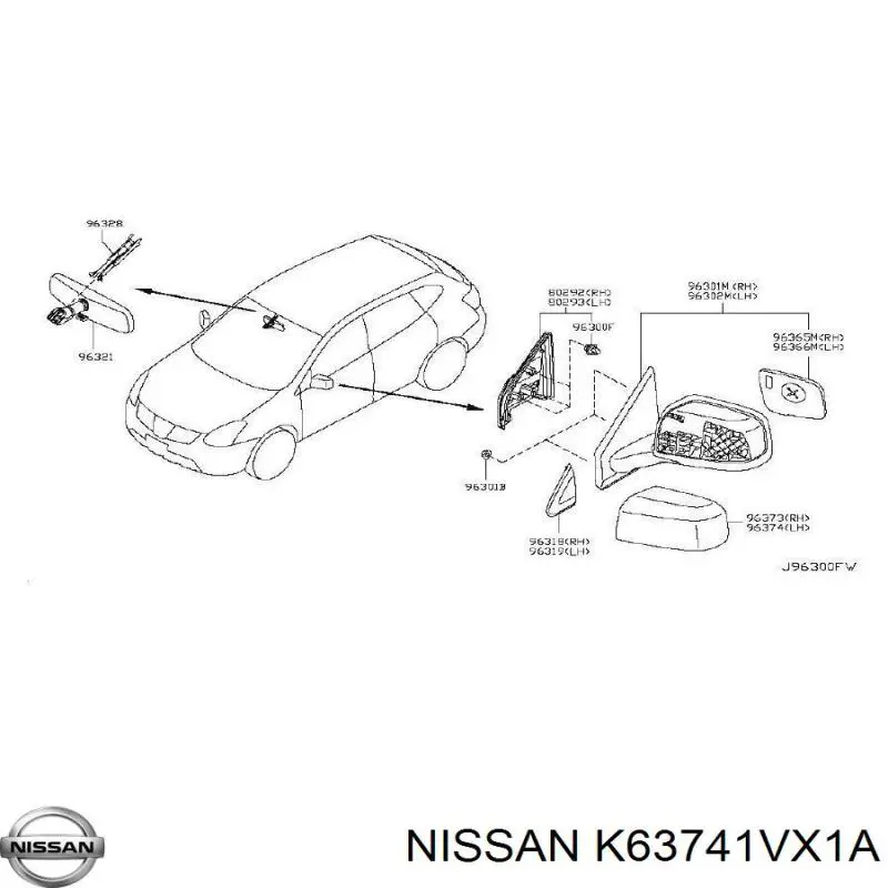 Comprar 963023UR1A Nissan/Infiniti Espejo de retrovisor izquierdo