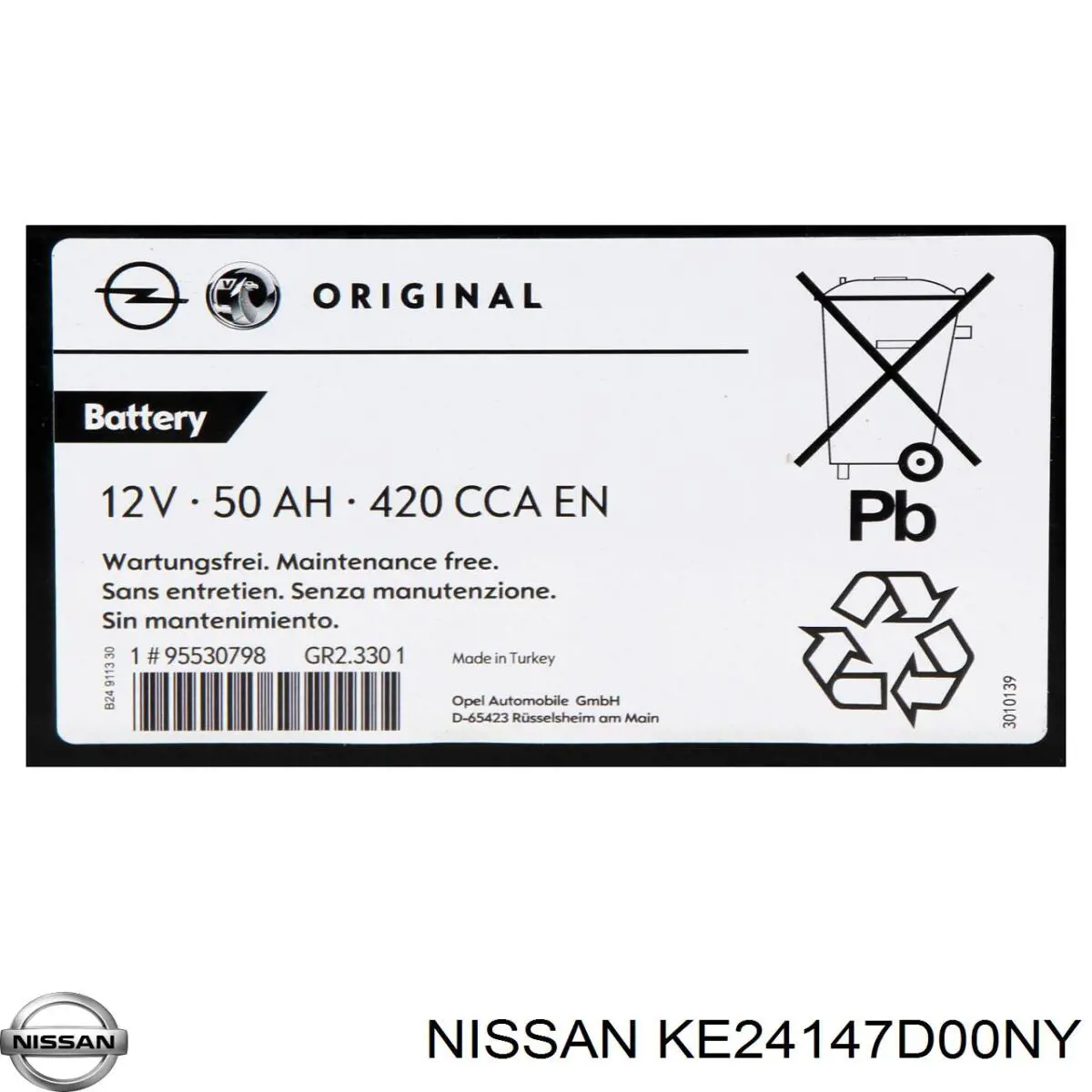Batería de arranque Nissan/Infiniti KE24147D00NY precio, desde 112,12 EUR