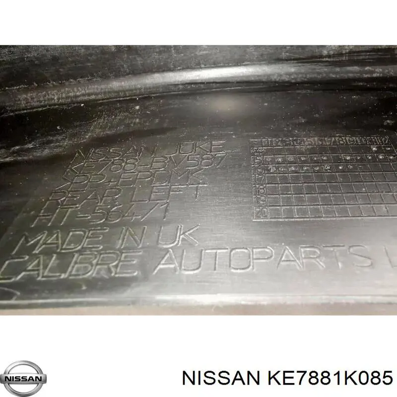 Guardabarros delanteros KE7881K08501 Nissan/Infiniti