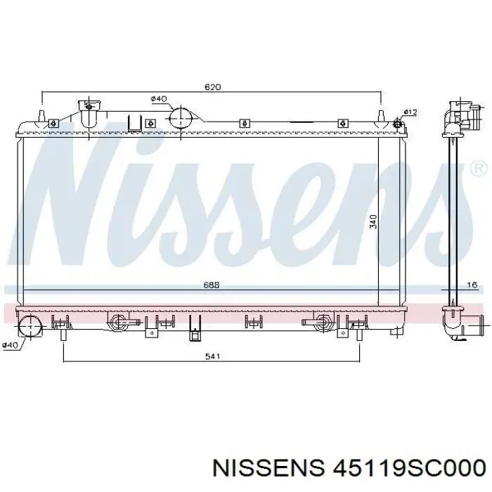 45119SC000 Nissens radiador refrigeración del motor