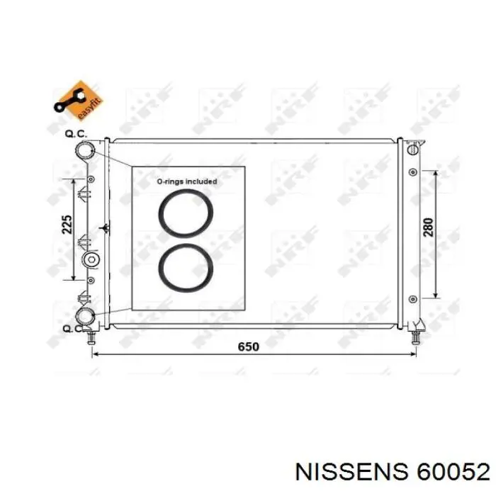 60052 Nissens radiador refrigeración del motor