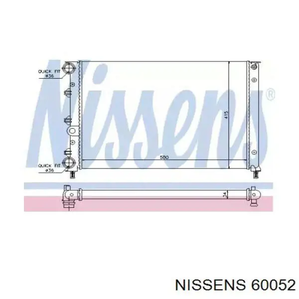 60052 Nissens Refrigeración del motor