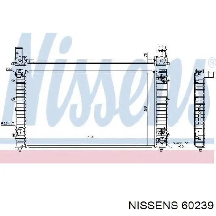 Água radiador Nissens 60239 precio, desde 265,92 EUR