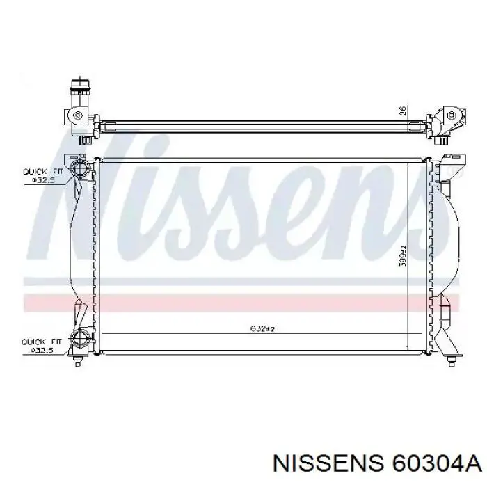 Água radiador Nissens 60304A precio, desde 74,48 EUR