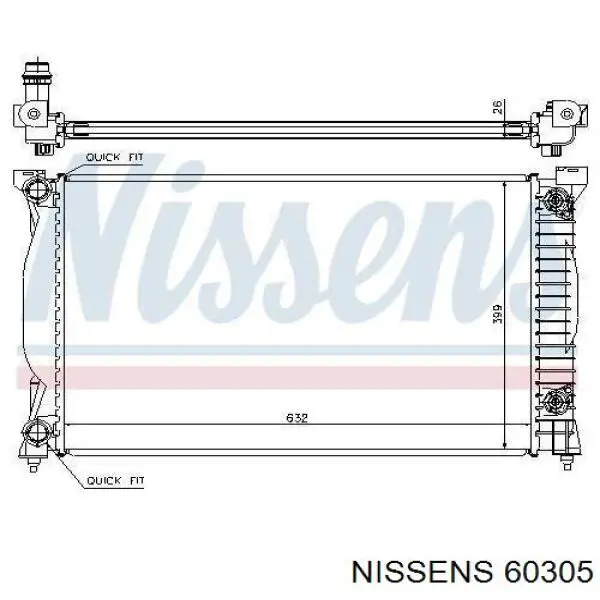 60305 Nissens radiador refrigeración del motor