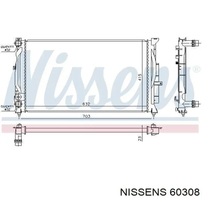 Comprar 60308 Nissens Radiador de auto