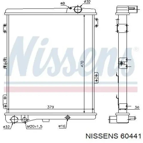 60441 Nissens radiador refrigeración del motor