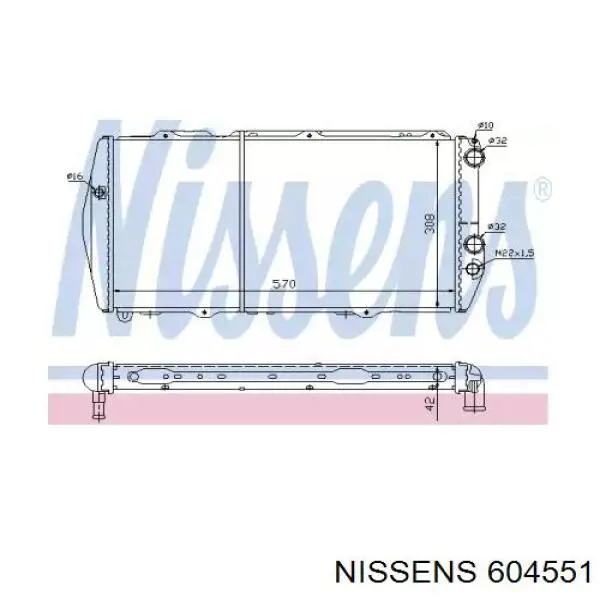 604551 Nissens radiador refrigeración del motor