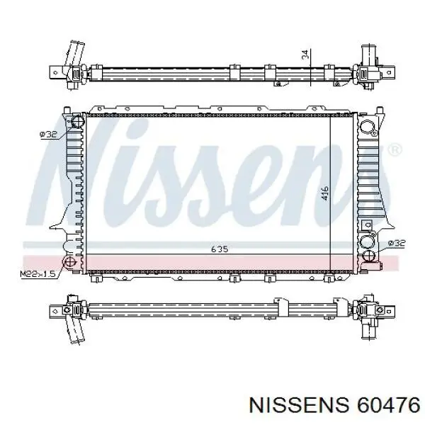 60476 Nissens Refrigeración del motor