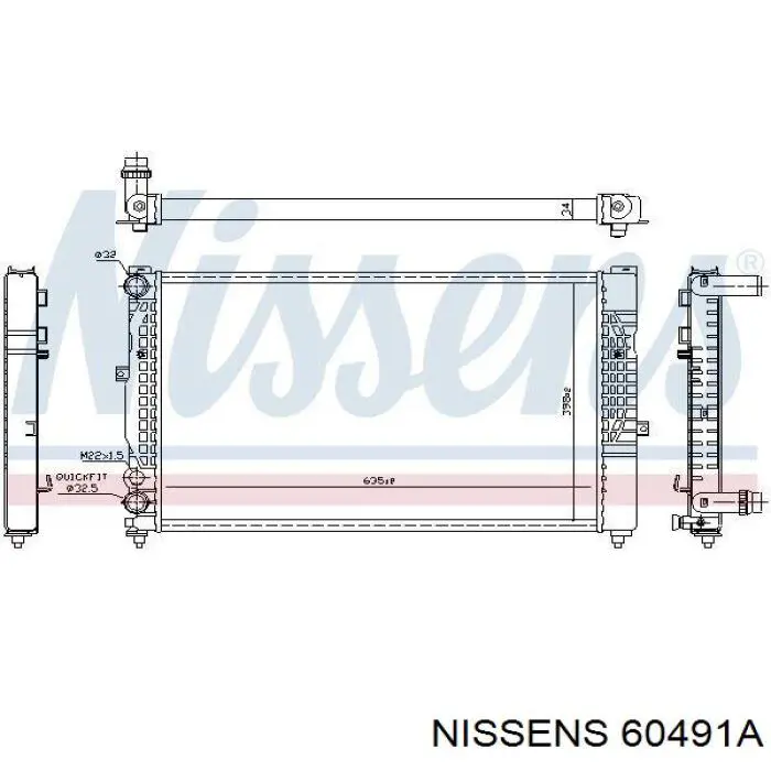 60491A Nissens radiador refrigeración del motor