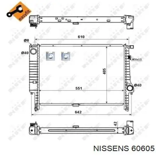 Água radiador Nissens 60605 precio, desde 115,36 EUR