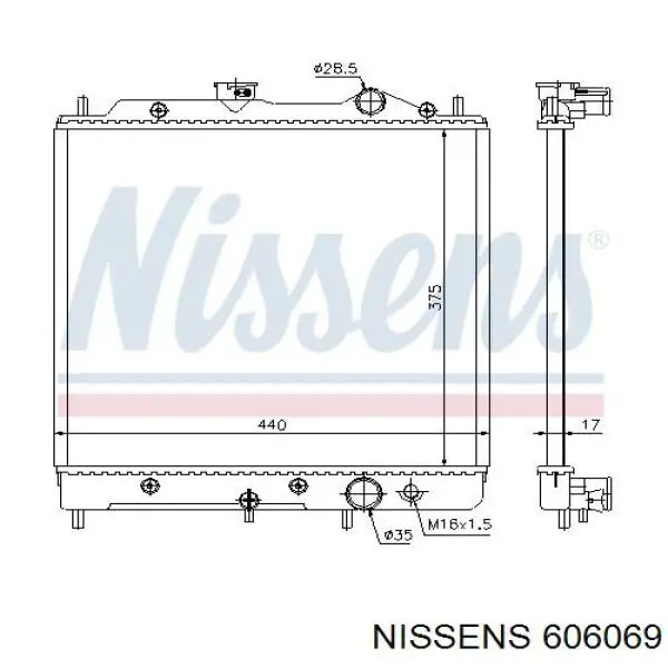 606069 Nissens radiador