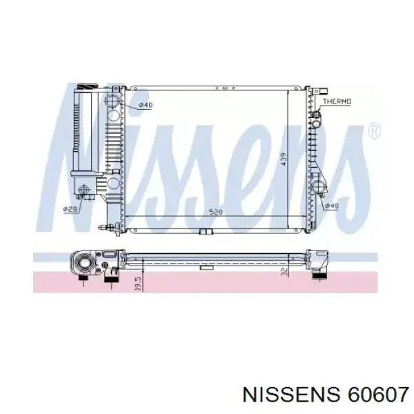 Água radiador Nissens 60607 precio, desde 141,62 EUR