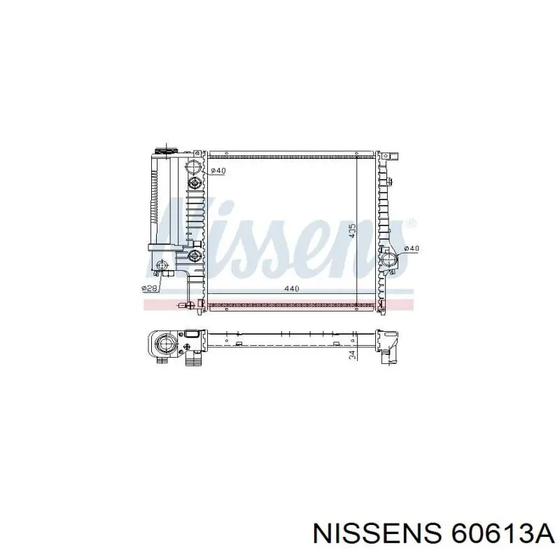 60613A Nissens radiador refrigeración del motor