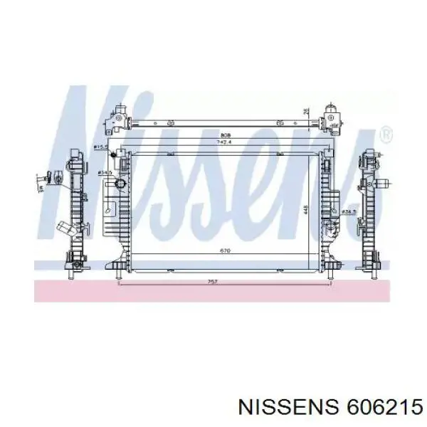 606215 Nissens radiador