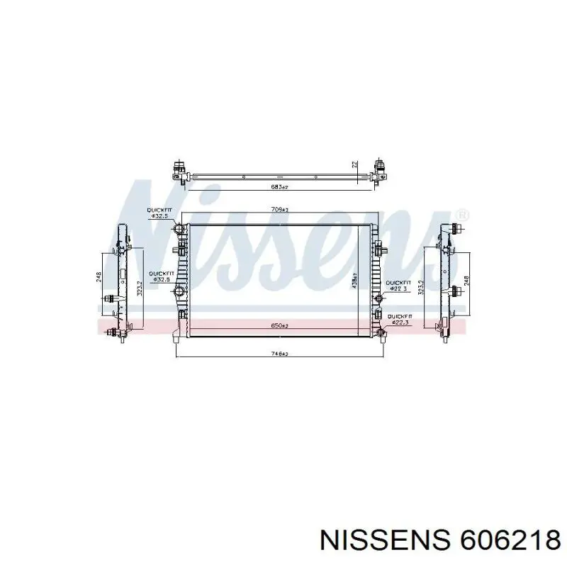 606218 Nissens radiador refrigeración del motor