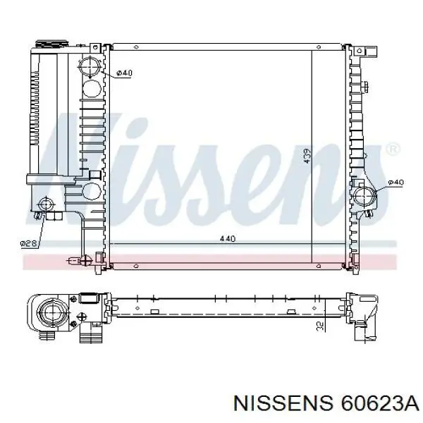60623A Nissens Refrigeración del motor