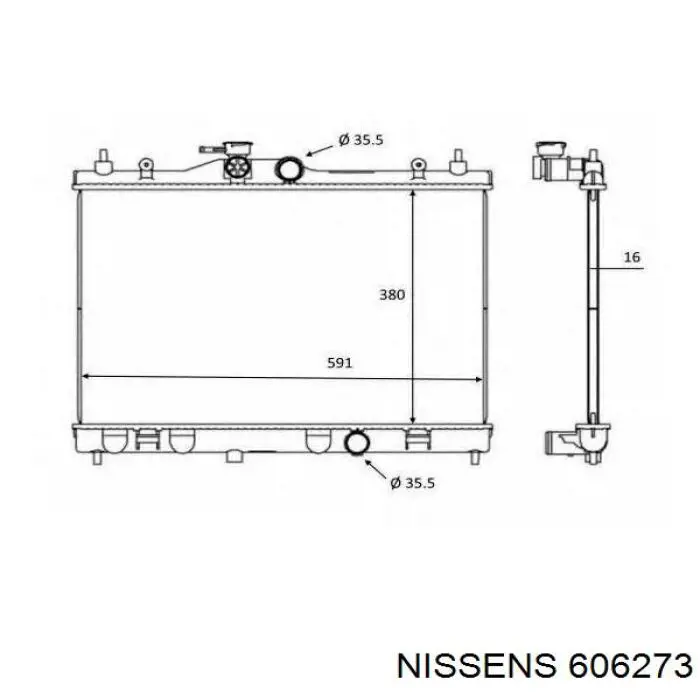 Radiador 21460EL10B Nissan/Infiniti
