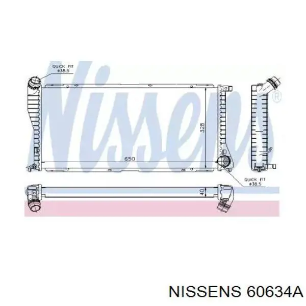 Água radiador Nissens 60634A precio, desde 131,25 EUR