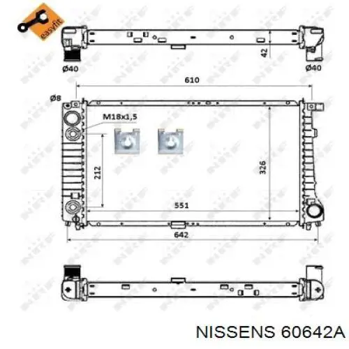 60642A Nissens Refrigeración del motor