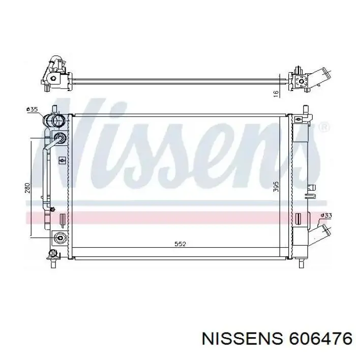 606476 Nissens radiador refrigeración del motor