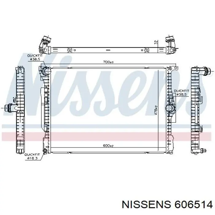 606514 Nissens Refrigeración del motor