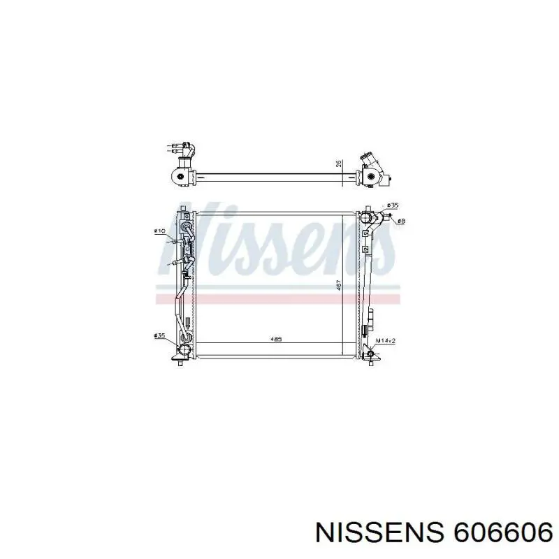 606606 Nissens radiador refrigeración del motor