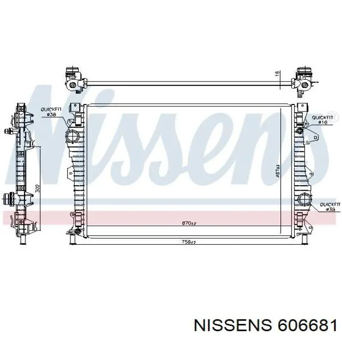 606681 Nissens radiador refrigeración del motor