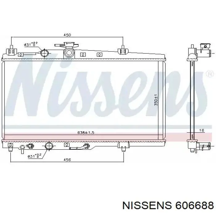 606688 Nissens radiador refrigeración del motor