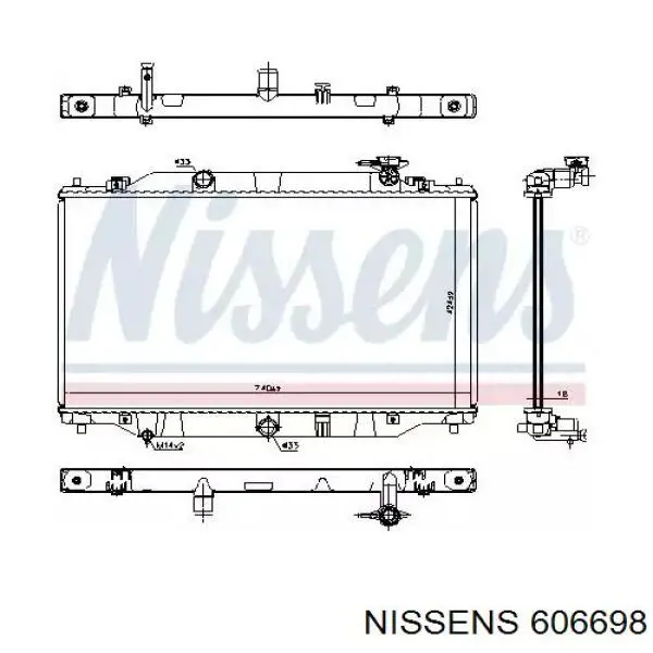 606698 Nissens radiador refrigeración del motor