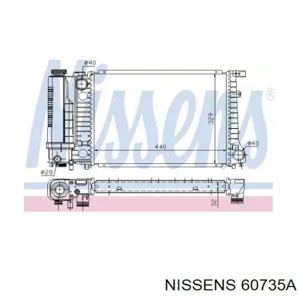 Água radiador Nissens 60735A precio, desde 78,28 EUR