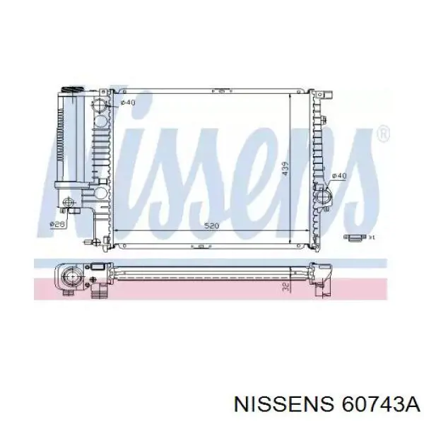 Água radiador Nissens 60743A precio, desde 132,01 EUR