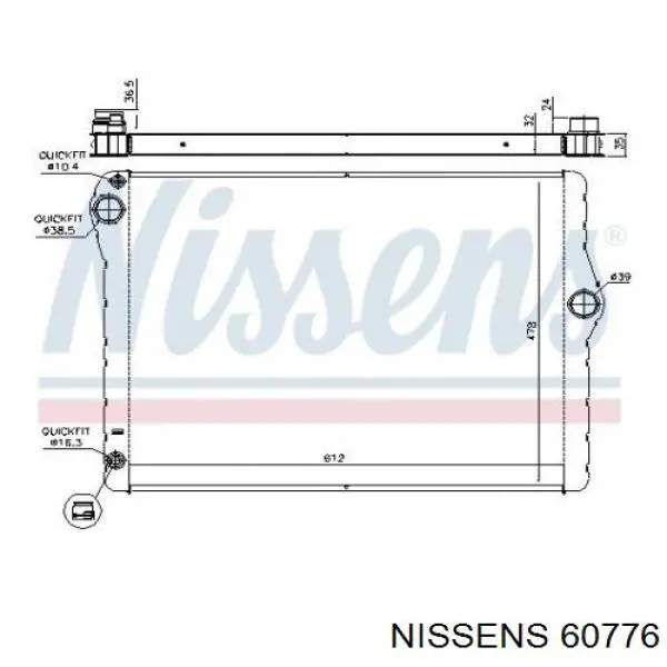 Radiador 60776 Nissens