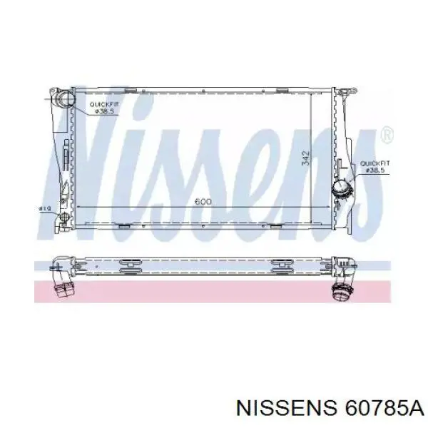 Água radiador Nissens 60785A precio, desde 103,13 EUR