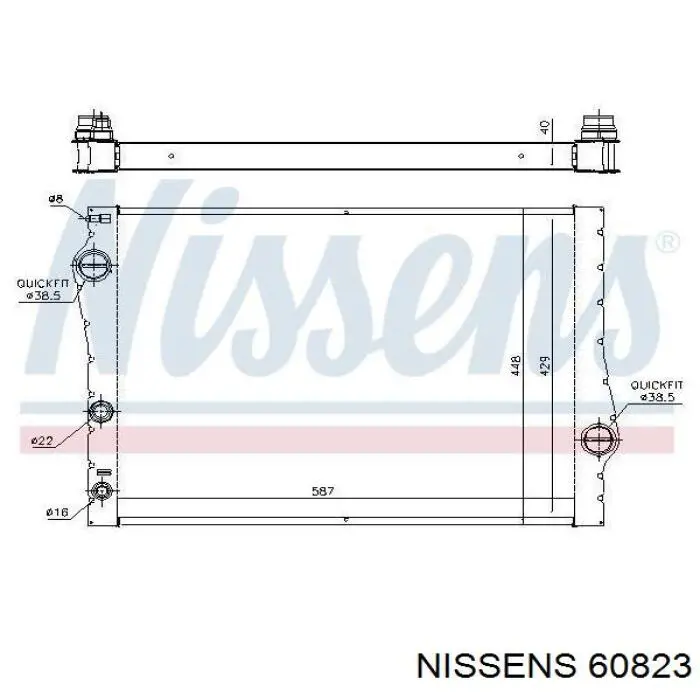 60823 Nissens radiador refrigeración del motor